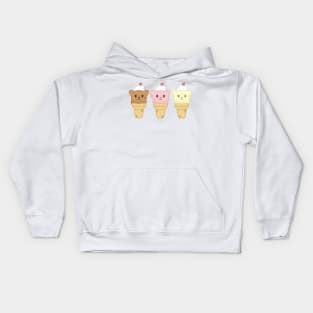 Ice cream cat trio Kids Hoodie